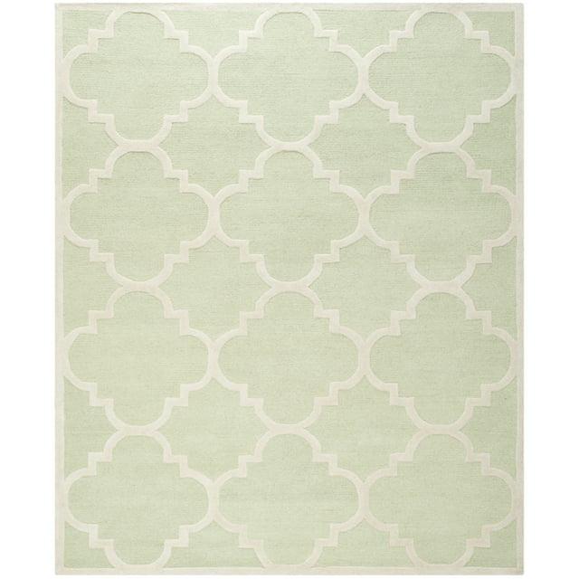 SAFAVIEH Cambridge Justine Geometric Wool Area Rug, Light Green/Ivory, 3' x 5'