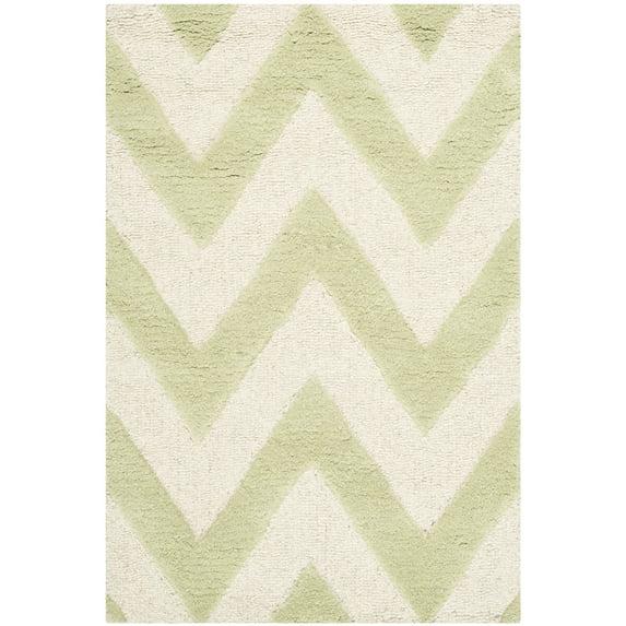 SAFAVIEH Cambridge Kaitlyn Geometric Wool Area Rug, Light Green/Ivory, 2'6" x 4'