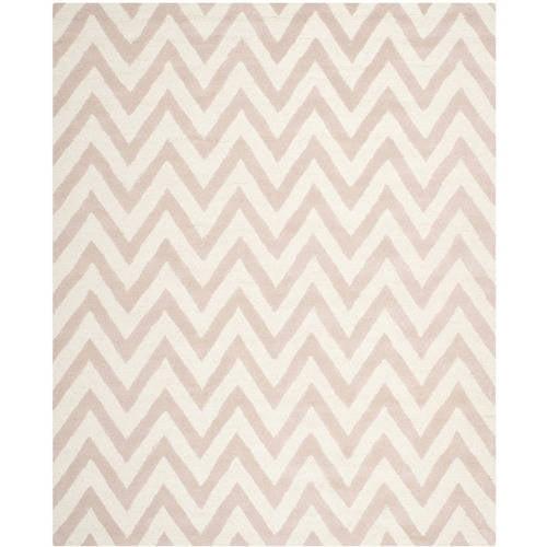 Light Pink and Ivory Hand-Tufted Wool Area Rug 3' x 5'