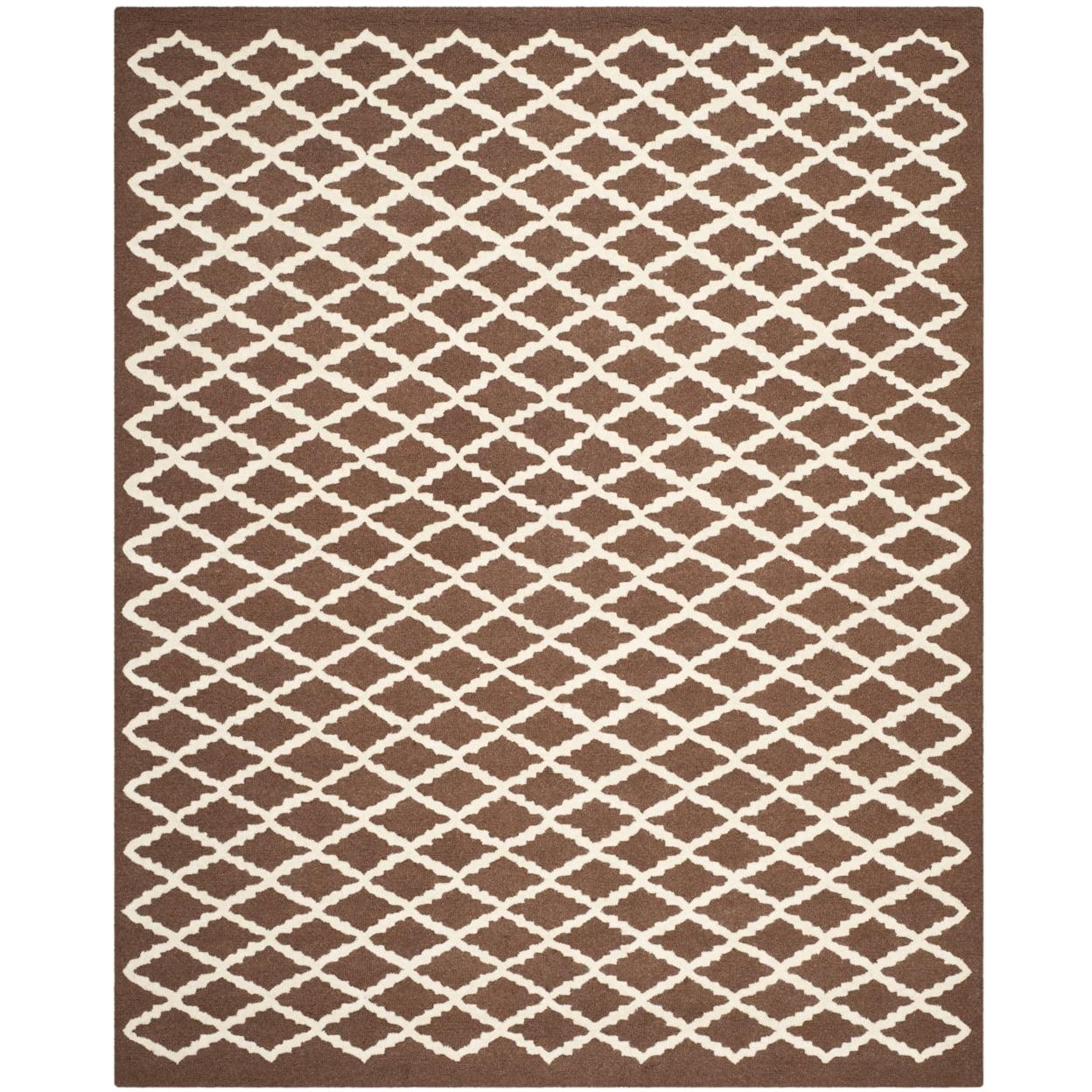 SAFAVIEH Cambridge Karen Geometric Wool Area Rug, Dark Brown/Ivory, 2' x 3'