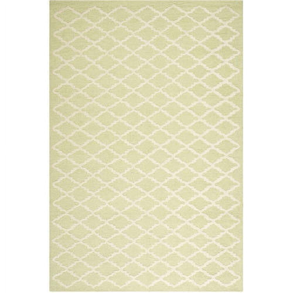 Hand-Tufted Elegance Wool Rug in Light Green/Ivory, 4' x 6'