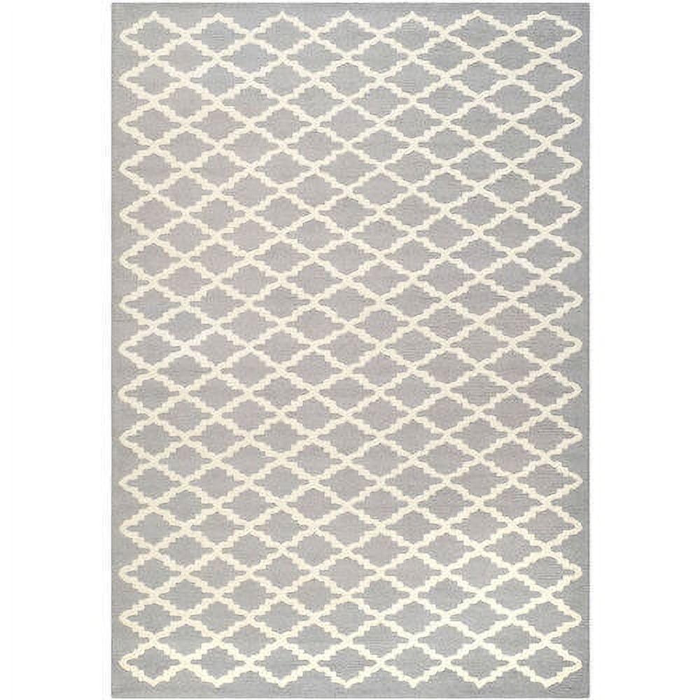 SAFAVIEH Cambridge Karen Geometric Wool Area Rug, Silver/Ivory, 4' x 6'