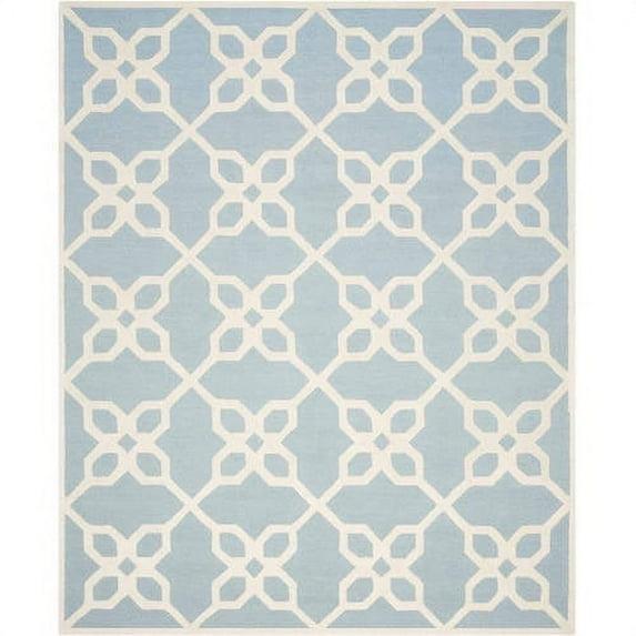 SAFAVIEH Cambridge Kayleah Geometric Wool Area Rug, Blue/Ivory, 8' x 10'