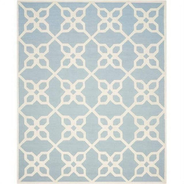 SAFAVIEH Cambridge Kayleah Geometric Wool Area Rug, Blue/Ivory, 8' x 10'