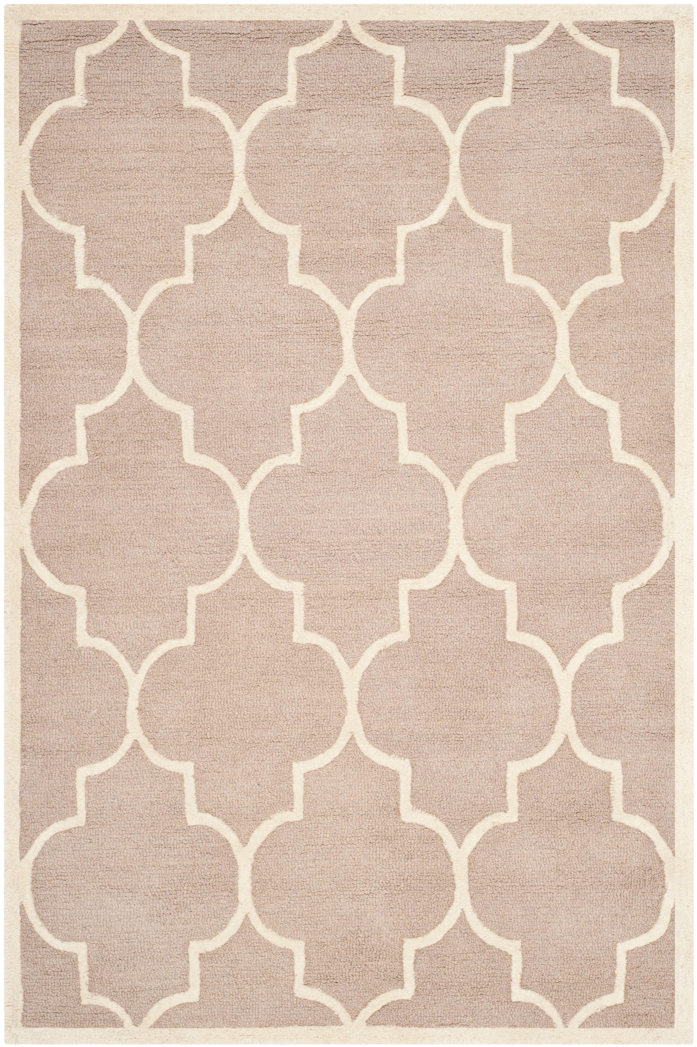 SAFAVIEH Cambridge Kevin Geometric Wool Area Rug, Beige/Ivory, 3' x 5'