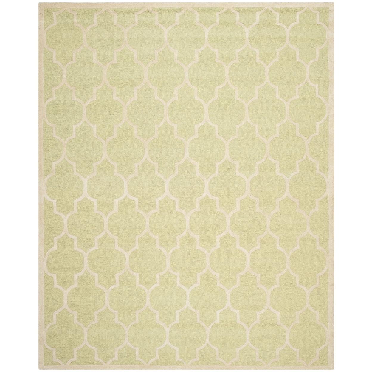 SAFAVIEH Cambridge Kevin Geometric Wool Area Rug, Light Green/Ivory, 2' x 3'