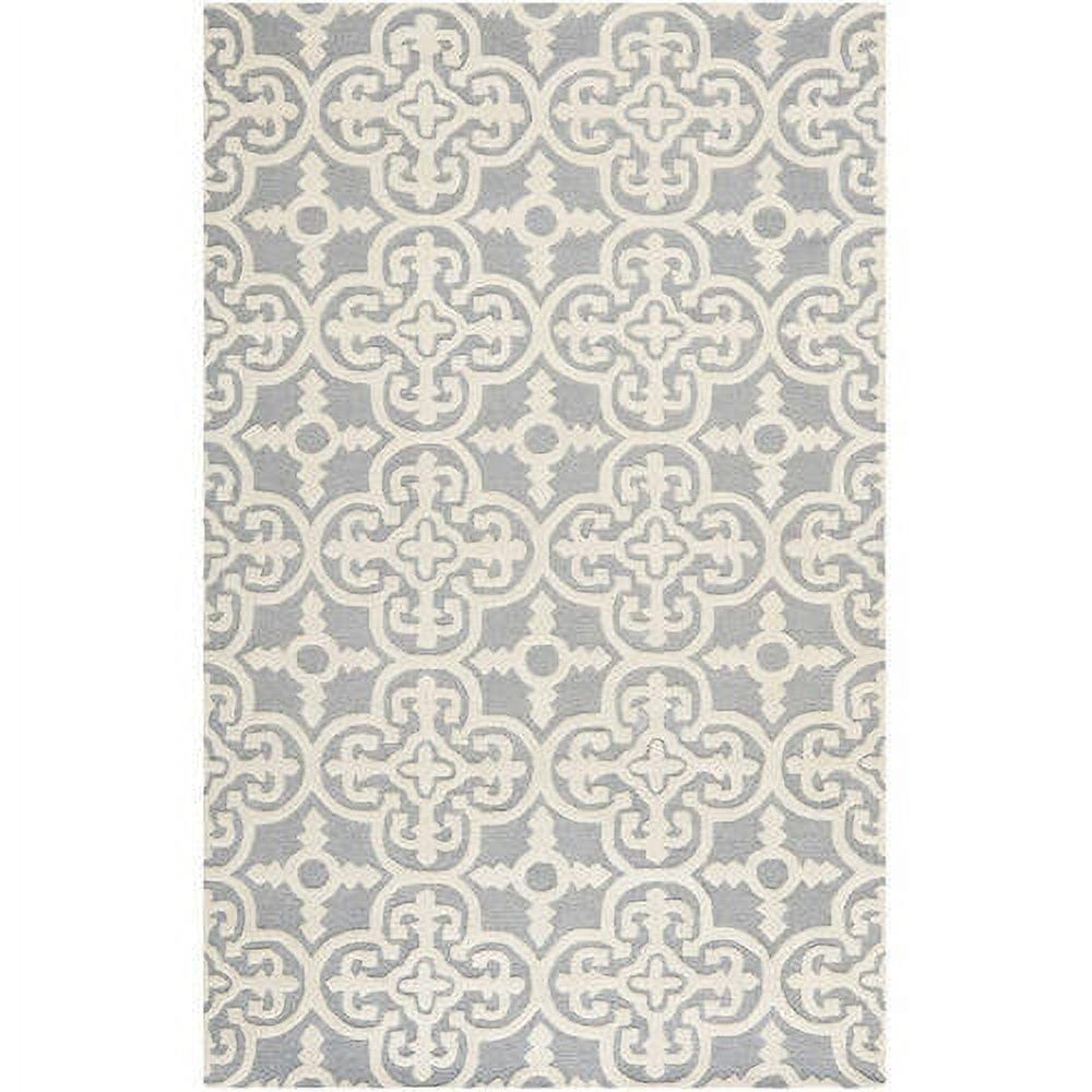 Silver Hand-Tufted Wool 4' x 6' Rectangular Rug