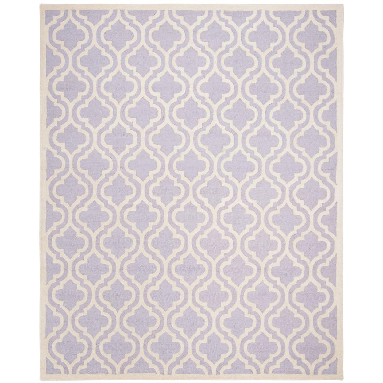 SAFAVIEH Cambridge Kirsten Geometric Wool Area Rug, Lavender/Ivory, 9' x 12'