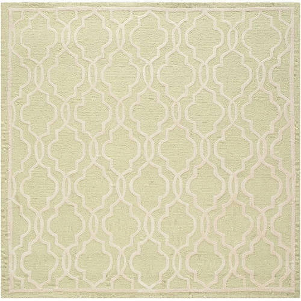 SAFAVIEH Cambridge Kyle Geometric Wool Area Rug, Light Green/Ivory, 3' x 5'