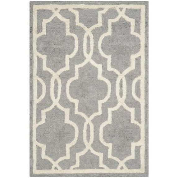 Cambridge CAM131 Tufted Indoor Accent Rug - Silver/Ivory - 3'x5' - Safavieh