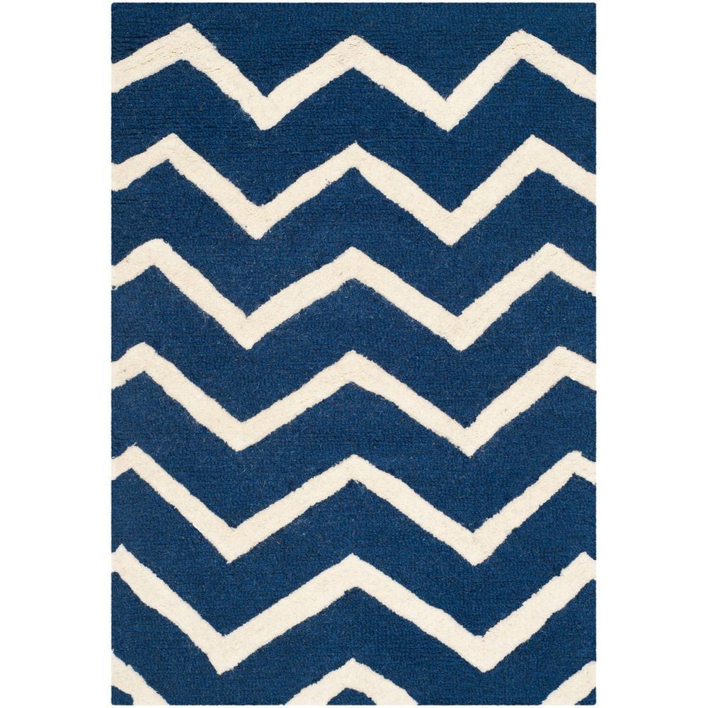 Cambridge CAM714 Tufted Indoor Accent Rug - Navy/Ivory - 3'x5' - Safavieh