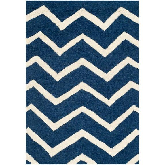 Cambridge CAM714 Tufted Indoor Accent Rug - Navy/Ivory - 3'x5' - Safavieh
