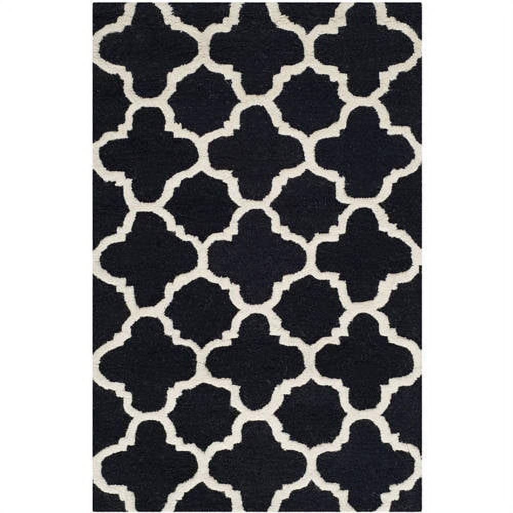 SAFAVIEH Cambridge Leonard Geometric Wool Area Rug, Black/Ivory, 2' x 3'