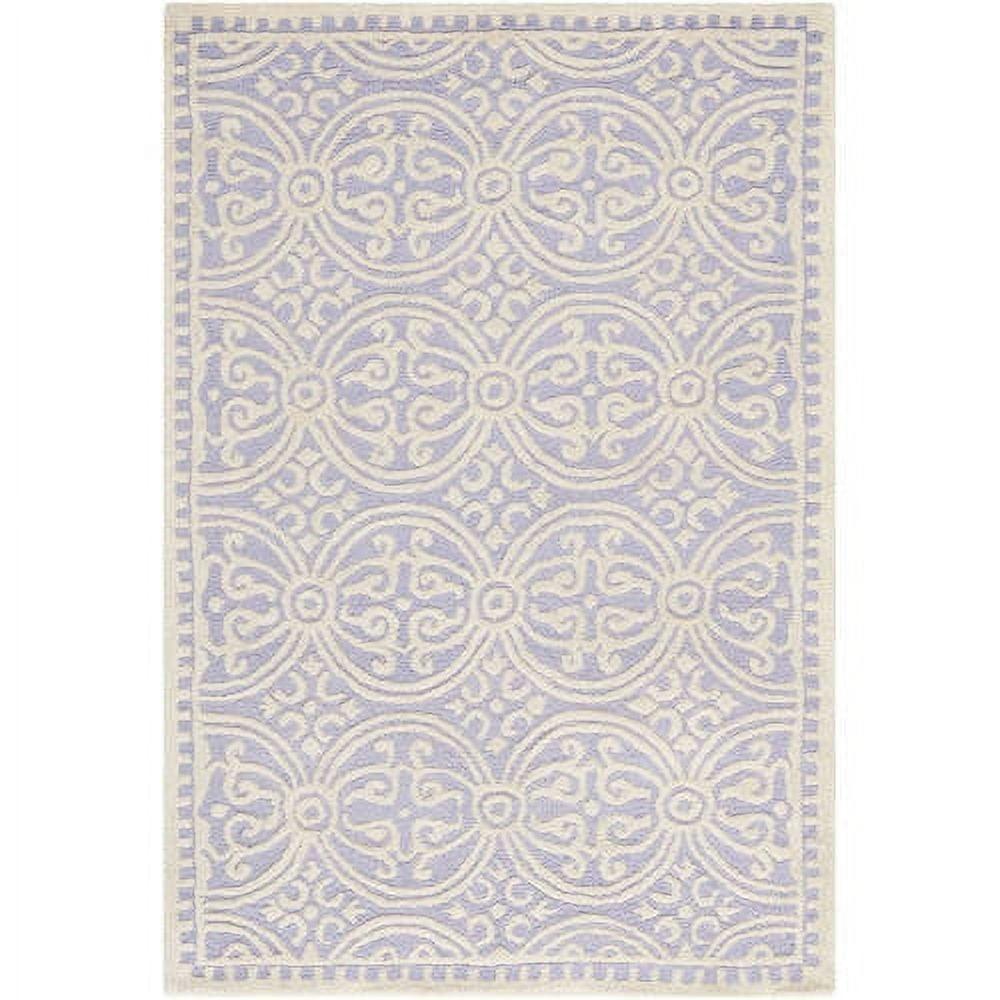 SAFAVIEH Cambridge Leslie Geometric Wool Area Rug, Lavender/Ivory, 2' x 3'