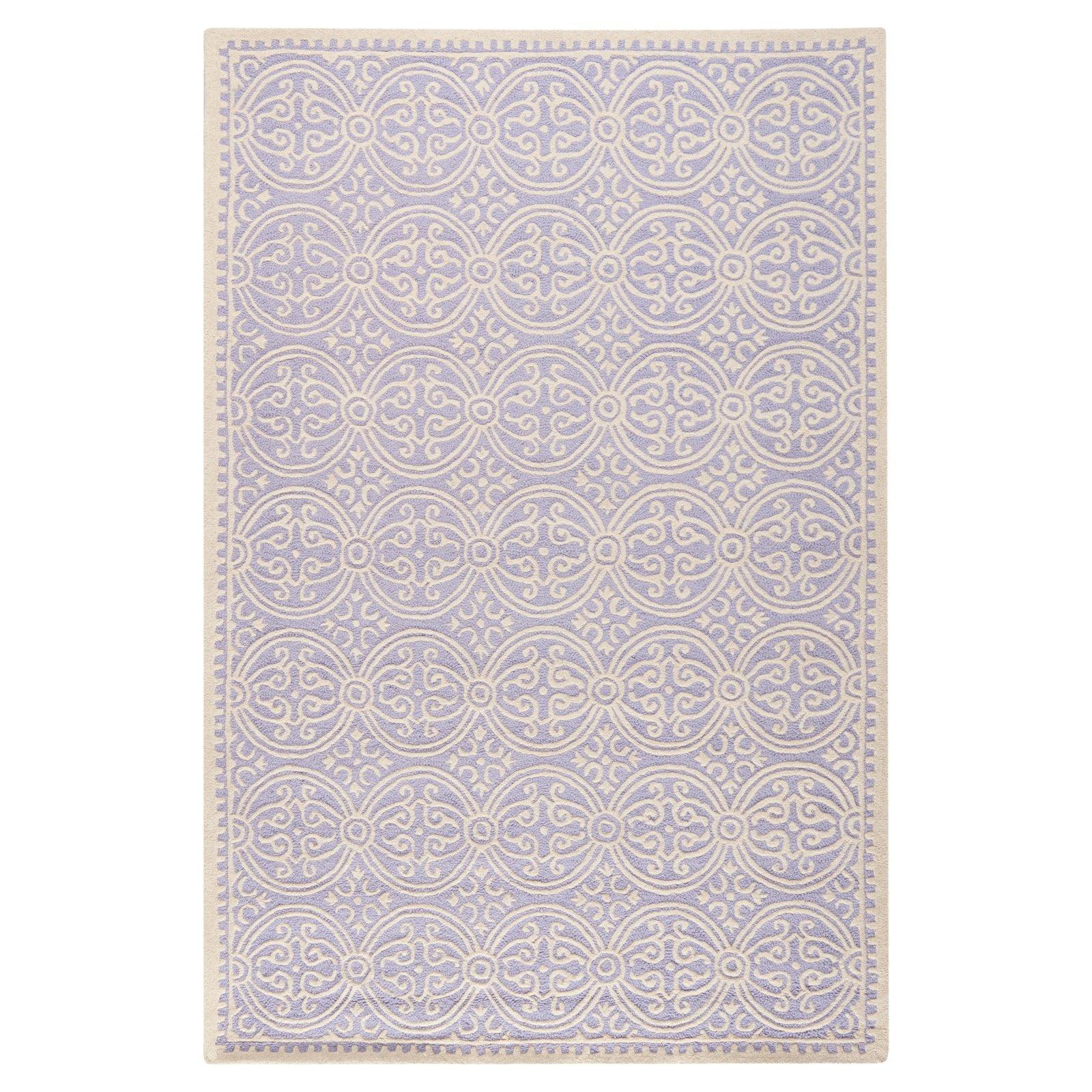 SAFAVIEH Cambridge Leslie Geometric Wool Area Rug, Lavender/Ivory, 3' x 5'