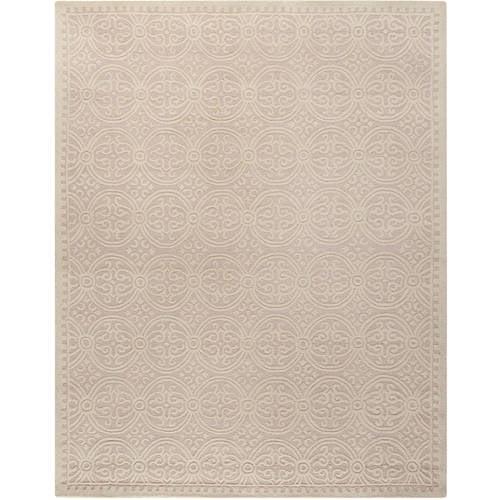 Hand-Tufted Light Pink/Ivory Wool Rectangular Accent Rug