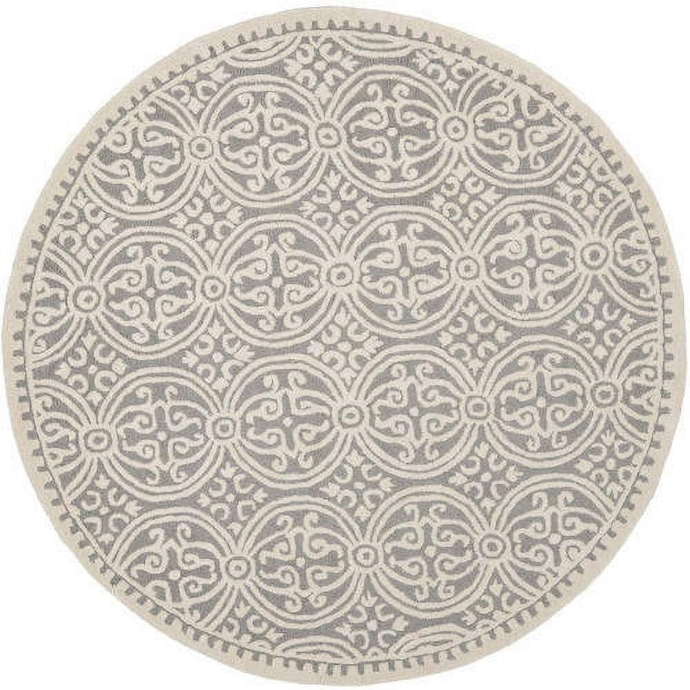 SAFAVIEH Cambridge Leslie Geometric Wool Area Rug, Silver/Ivory, 10' x 14'