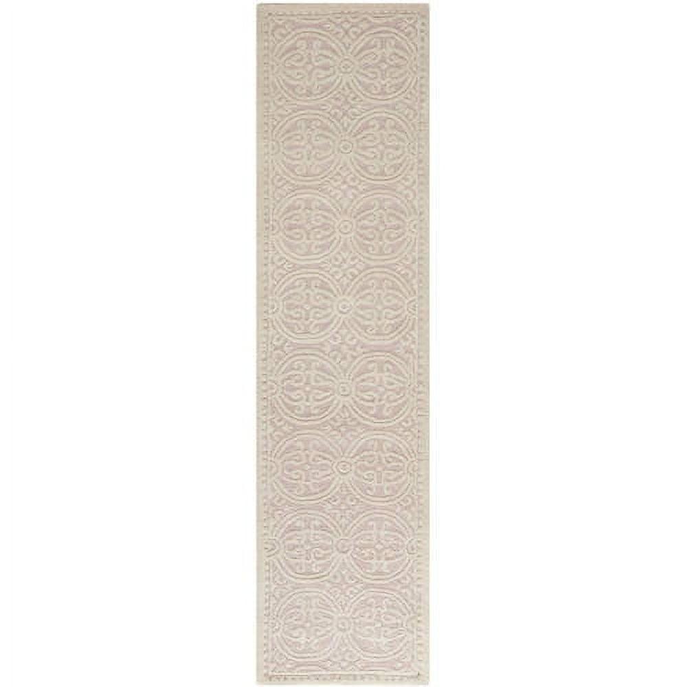 SAFAVIEH Cambridge Leslie Geometric Wool Runner Rug, Light Pink/Ivory, 2'6" x 10'