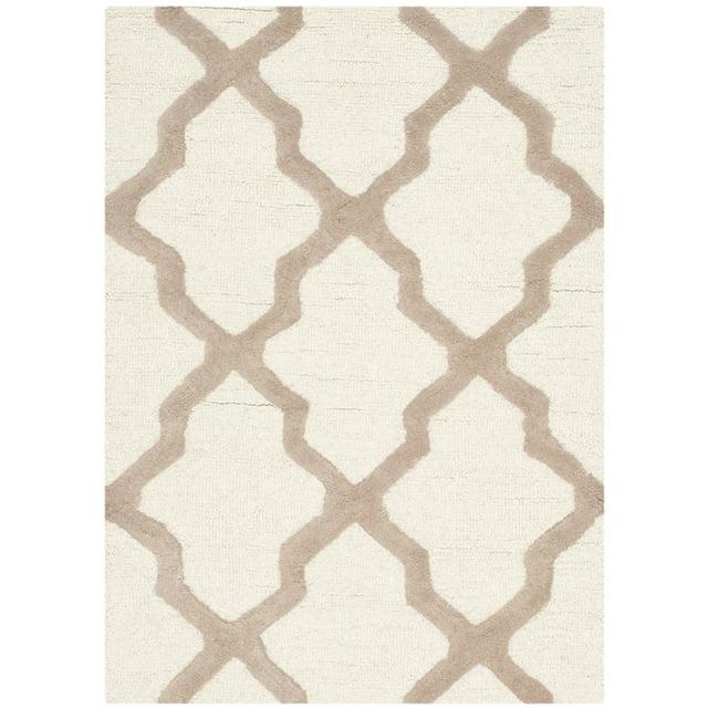 SAFAVIEH Cambridge Liam Geometric Wool Area Rug, Ivory/Beige, 2' x 3'
