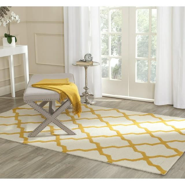SAFAVIEH Cambridge Liam Geometric Wool Area Rug, Ivory/Gold, 11' x 15'