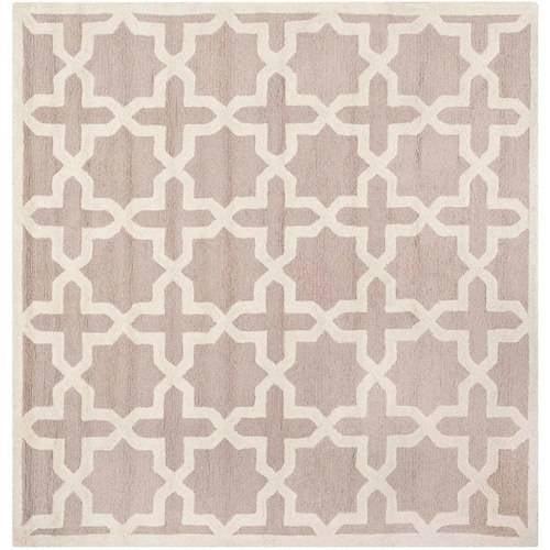 Cambridge CAM125 Tufted Indoor Area Rug - Beige/Ivory - 6'x6' - Safavieh