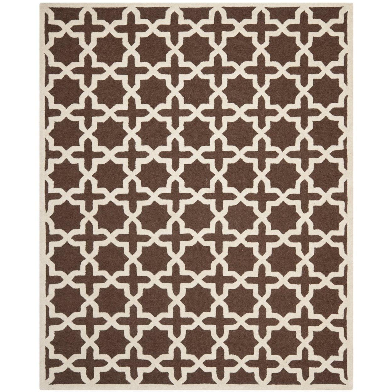 Cambridge CAM125 Tufted Indoor Area Rug - Dark Brown/Ivory - 4'x6' - Safavieh