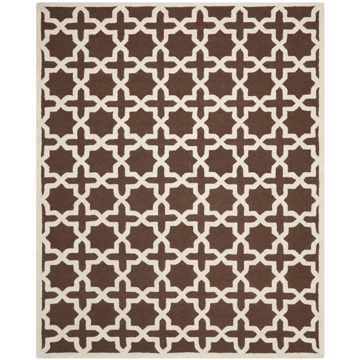 Cambridge CAM125 Tufted Indoor Area Rug - Dark Brown/Ivory - 8'x10' - Safavieh
