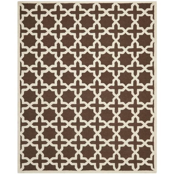 Cambridge CAM125 Tufted Indoor Area Rug - Dark Brown/Ivory - 8'x10' - Safavieh