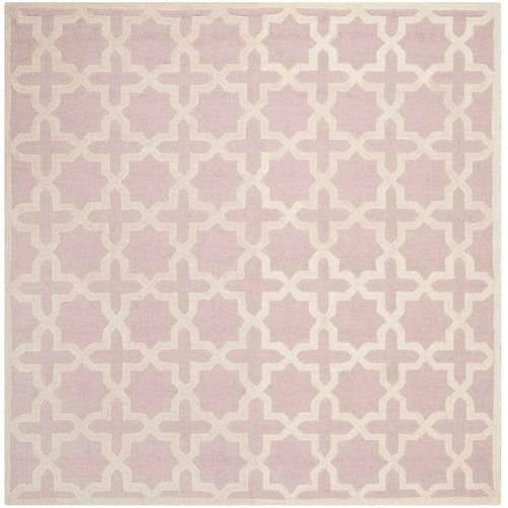 SAFAVIEH Cambridge Liz Geometric Wool Area Rug, Light Pink/Ivory, 10' x 14'