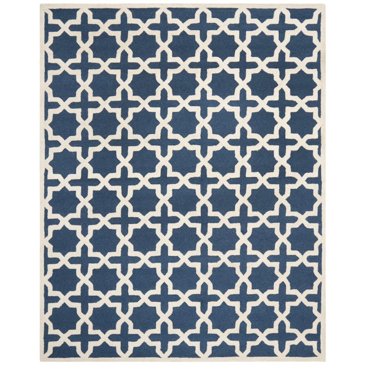 Cambridge CAM125 Tufted Indoor Area Rug - Navy Blue/Ivory - 4'x4' - Safavieh