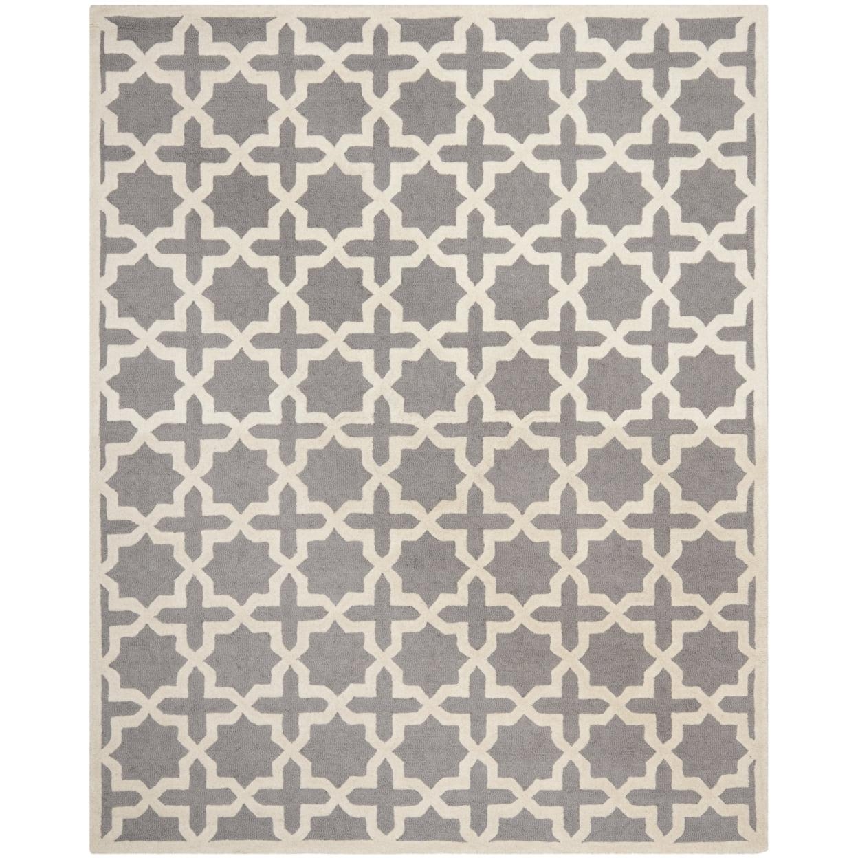 Cambridge CAM125 Tufted Indoor Accent Rug - Silver/Ivory - 3'x5' - Safavieh