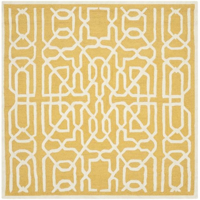 Cambridge CAM570 Tufted Indoor Area Rug - Gold/Ivory - 6'x6' - Safavieh