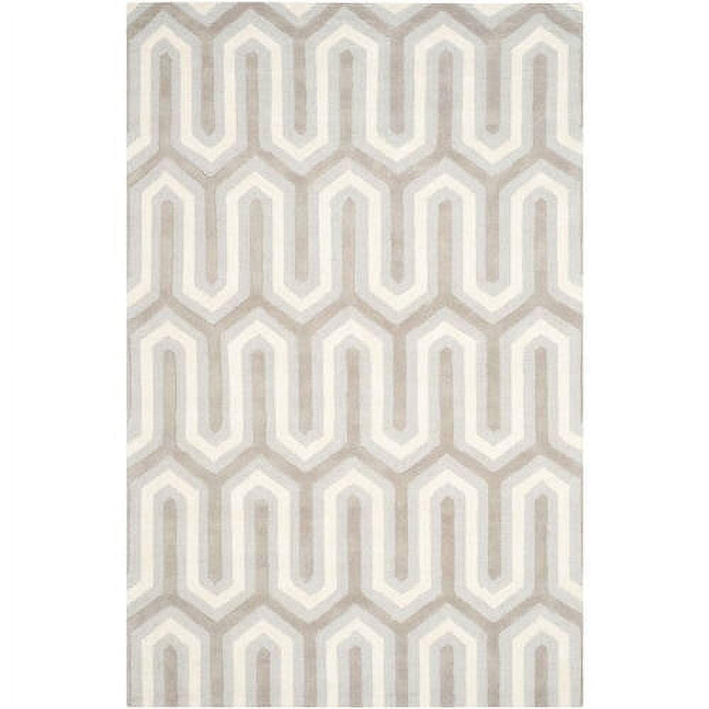 Light Blue and Grey Hand-Tufted Wool Area Rug