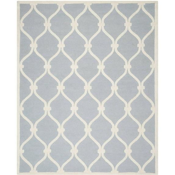 SAFAVIEH Cambridge Raleigh Geometric Wool Area Rug, Blue/Ivory, 10' x 14'