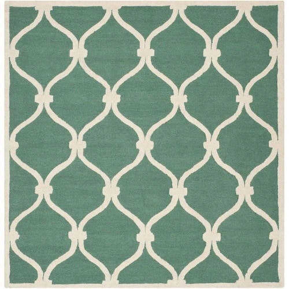 SAFAVIEH Cambridge Raleigh Geometric Wool Area Rug, Teal/Ivory, 8' x 10'