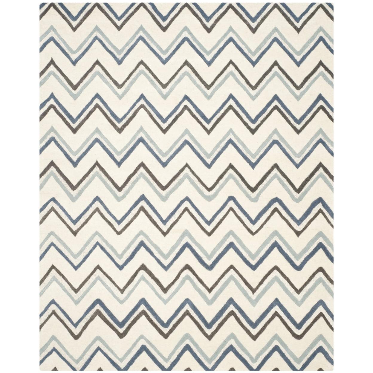 SAFAVIEH Cambridge Ravenna Geometric Wool Area Rug, Ivory/Blue, 2'6" x 4'