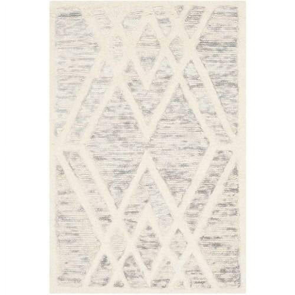 SAFAVIEH Cambridge Rordan Faded Geometric Wool Area Rug, Grey/Ivory, 8' x 10'