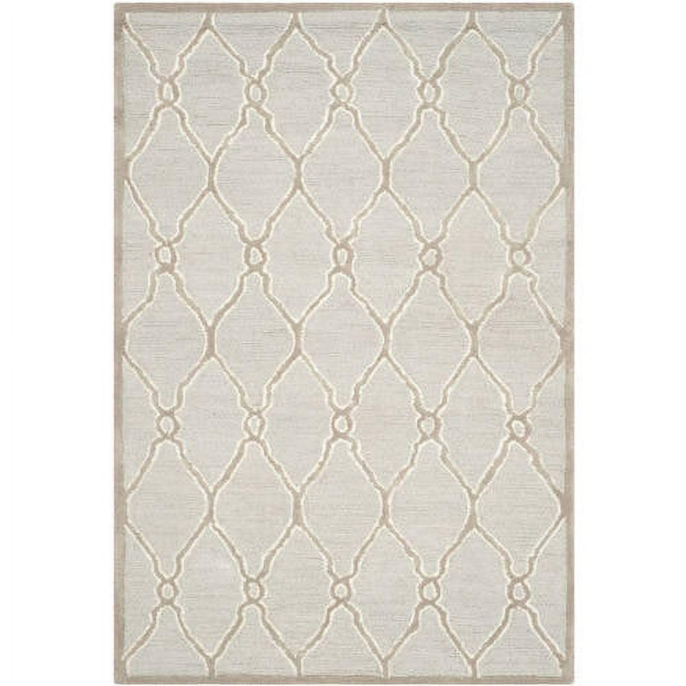 SAFAVIEH Cambridge Selwyn Geometric Wool Area Rug, Light Grey/Ivory, 4' x 6'