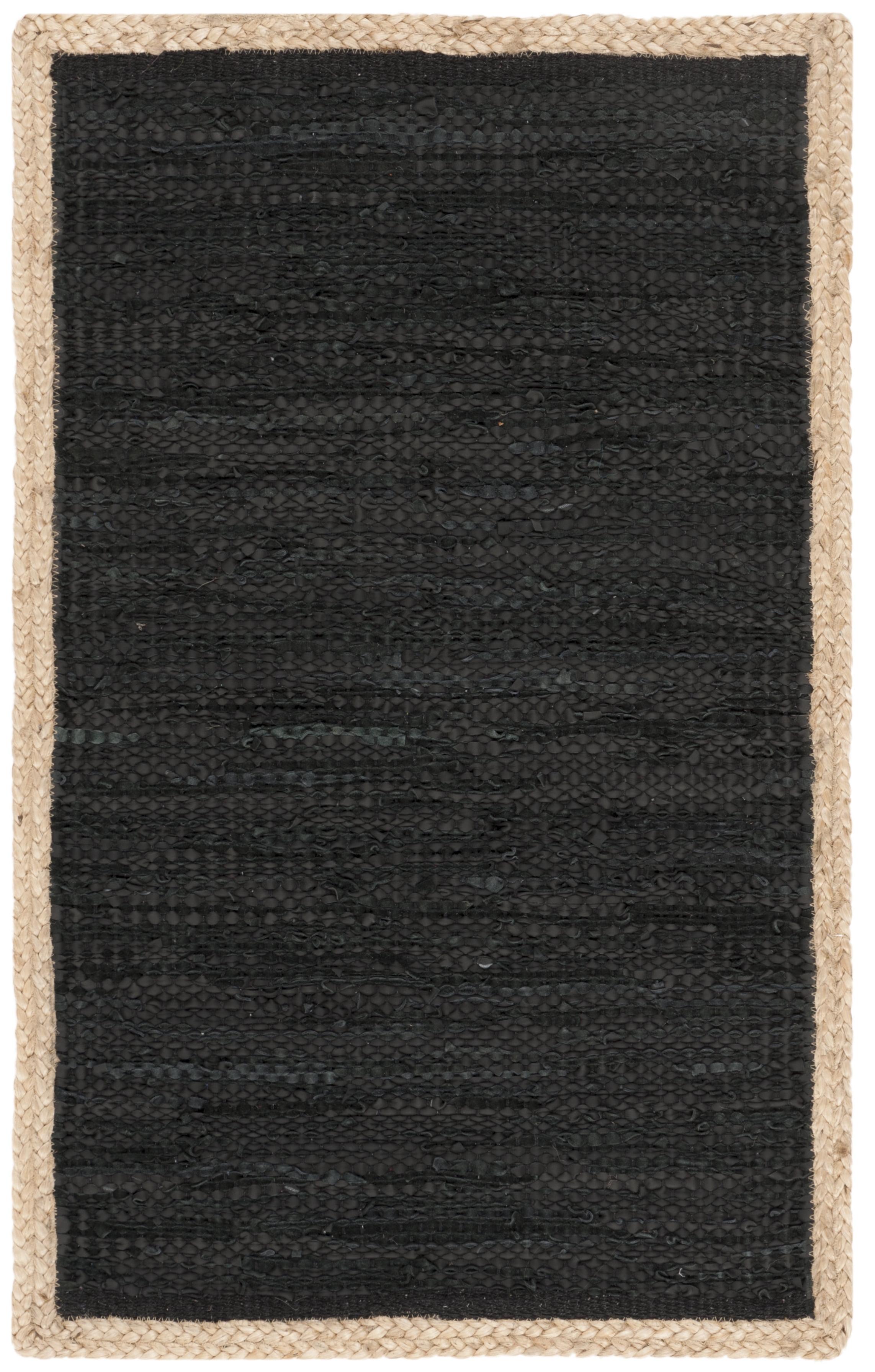 Cape Cod Black and Natural Wool Cotton Area Rug