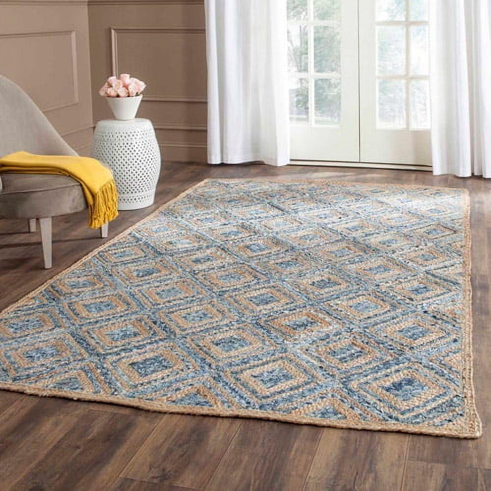 Cape Cod CAP354 Woven Indoor Area Rug - Natural/Blue - 8'x10' - Safavieh