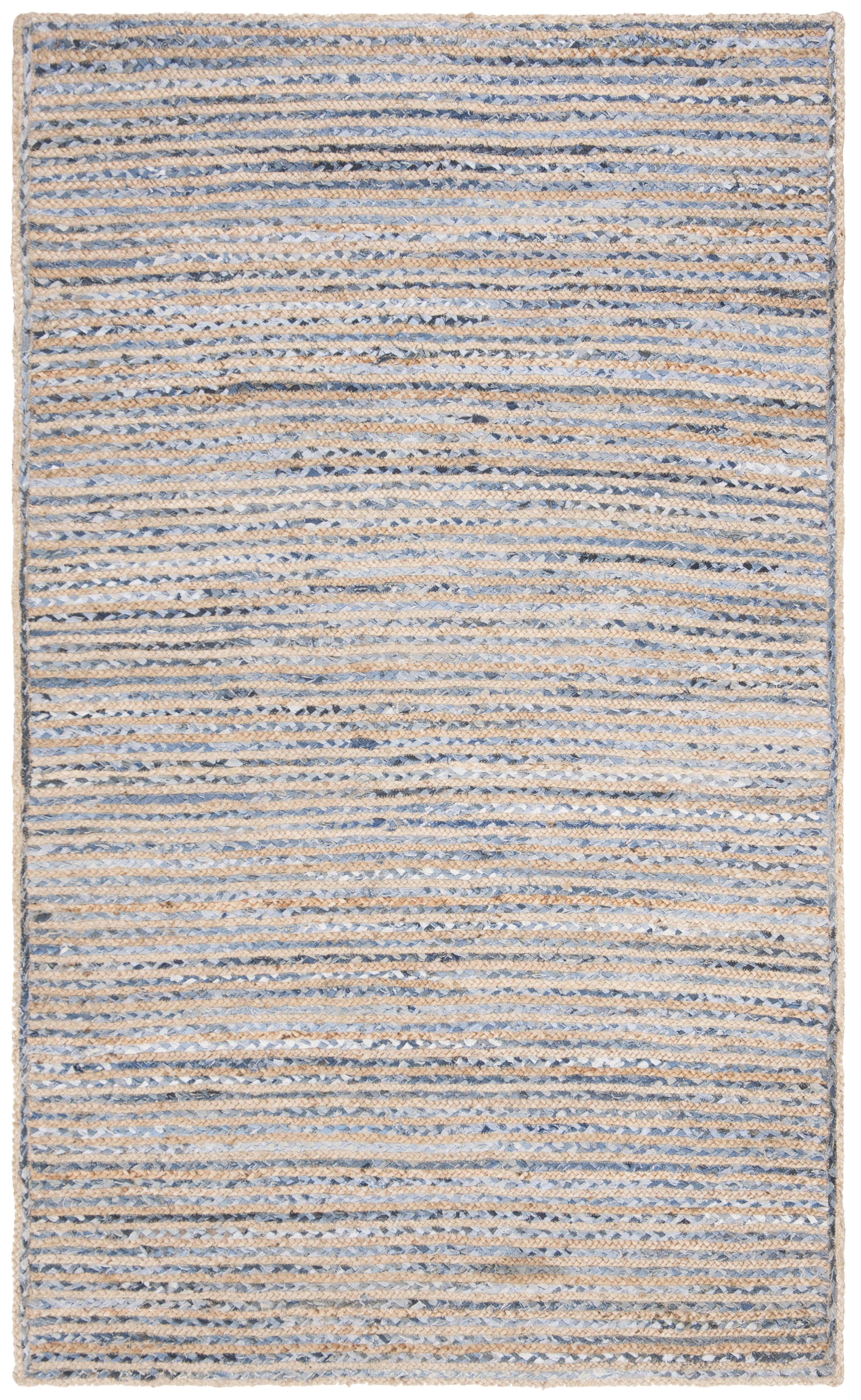 Cape Cod CAP250 Hand Woven Area Rug - Natural/Blue - 6'x9' - Safavieh.