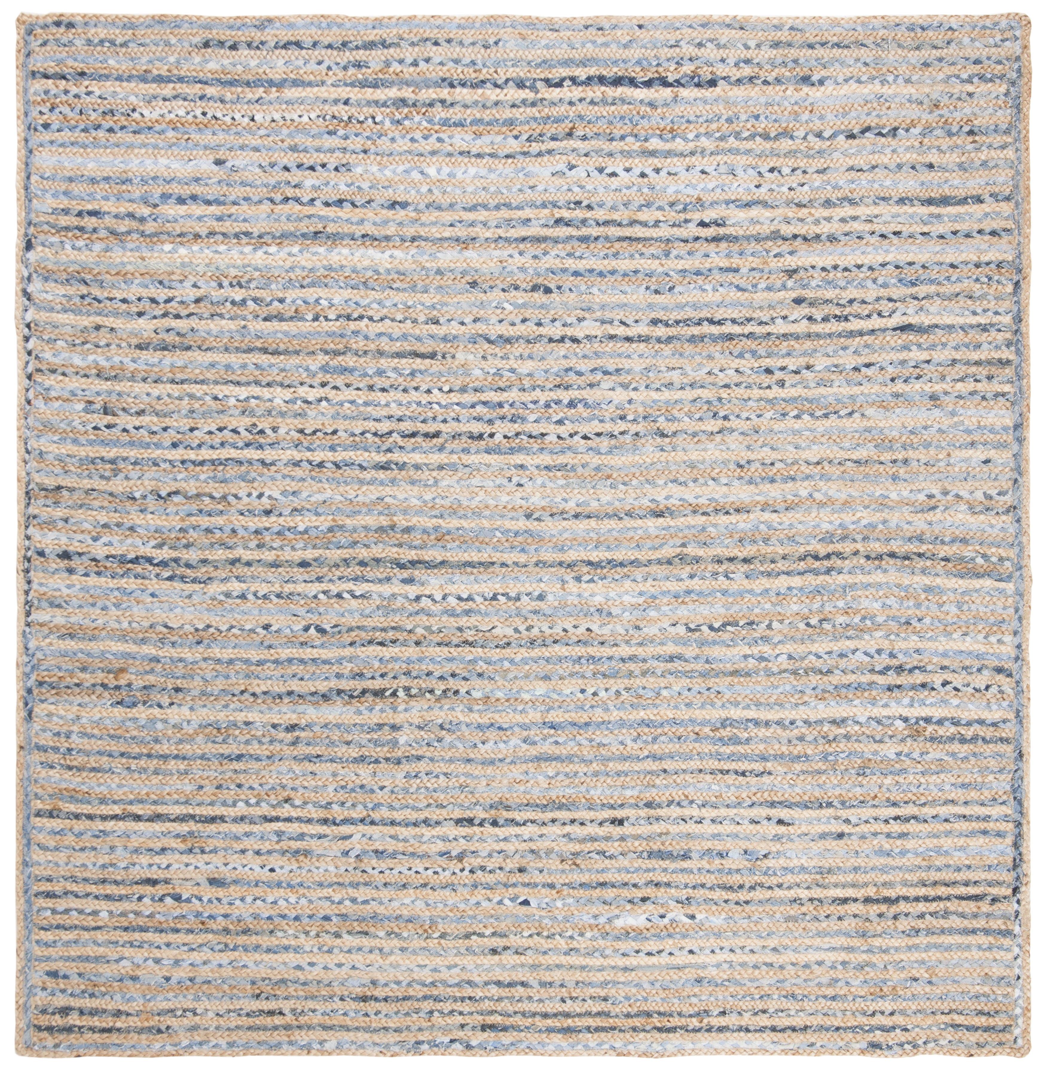 Cape Cod CAP250 Hand Woven Area Rug - Natural/Blue - 3'x3' - Safavieh.