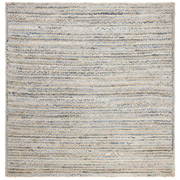 Cape Cod CAP250 Hand Woven Area Rug - Natural/Blue - 9'x9' - Safavieh.