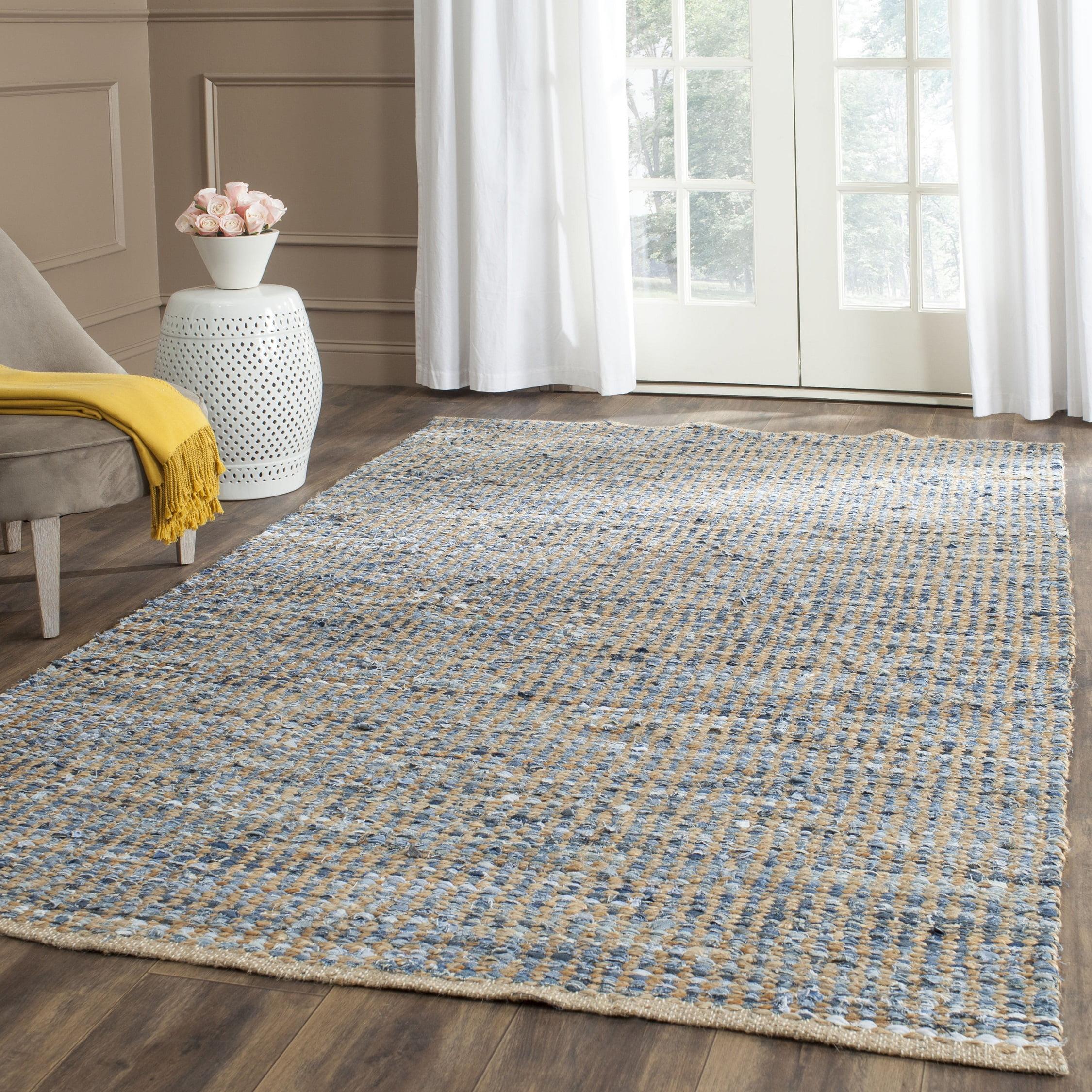 Cape Cod CAP352 Hand Woven Accent Rug - Natural/Blue - 2'x3' - Safavieh.