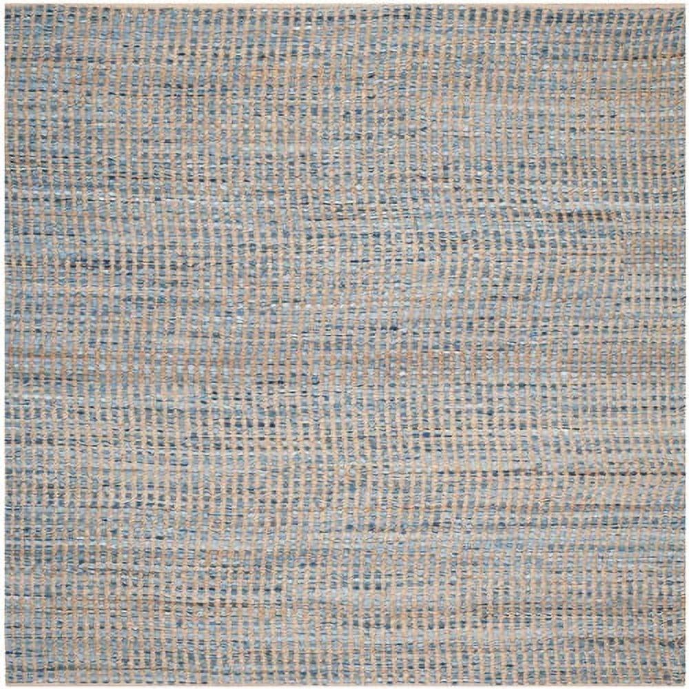 Cape Cod CAP352 Hand Woven Area Rug - Natural/Blue - 6'x6' - Safavieh.