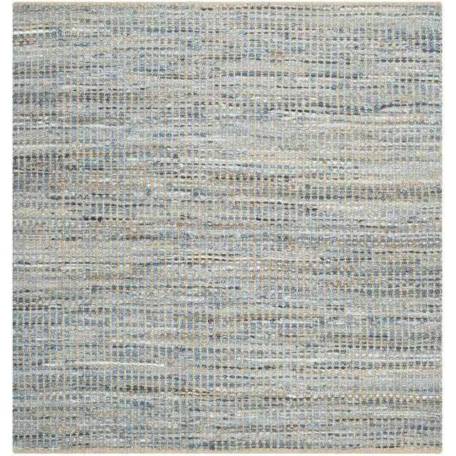 Cape Cod CAP352 Hand Woven Area Rug - Natural/Blue - 5'x5' - Safavieh.