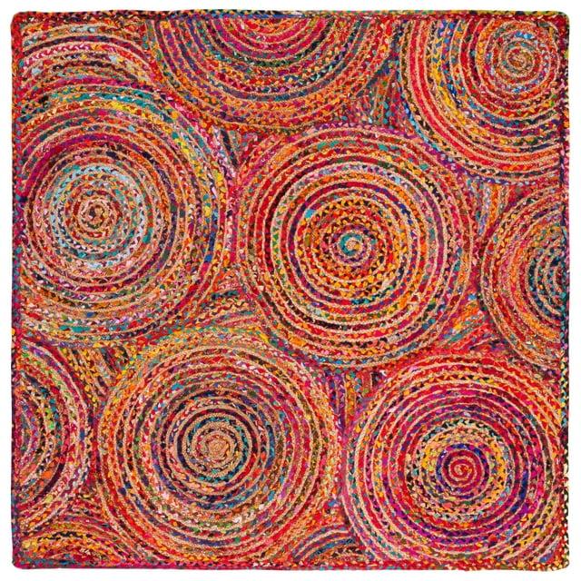 Cape Cod CAP203 Woven Indoor Area Rug - Red/Multi - 6'x6' - Safavieh