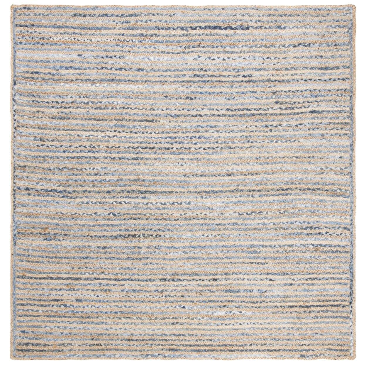 Cape Cod CAP250 Hand Woven Area Rug - Natural/Blue - 3'x3' - Safavieh.