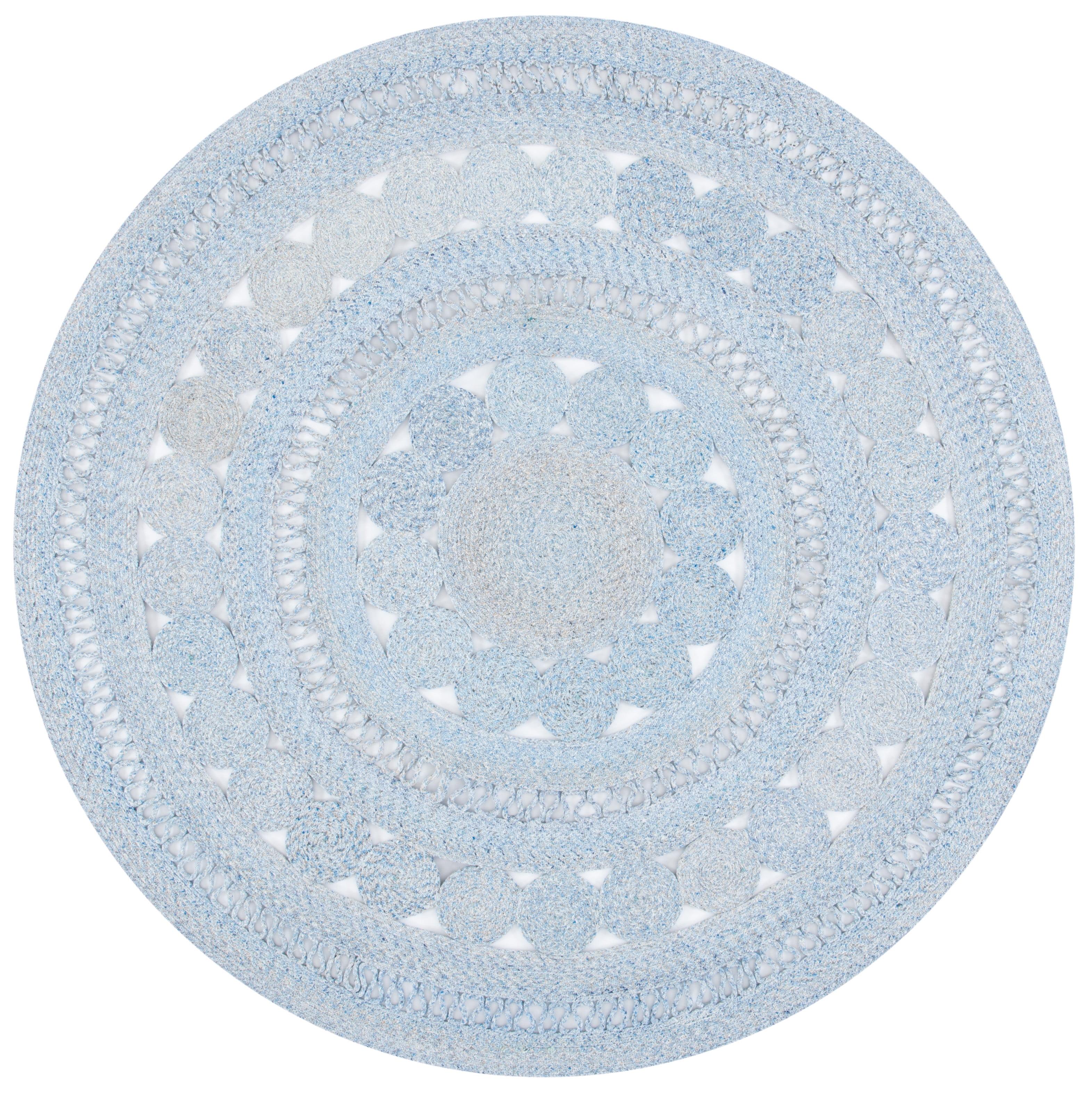 Cape Cod CAP222 Hand Woven Area Rug - Blue - 6' Round - Safavieh.