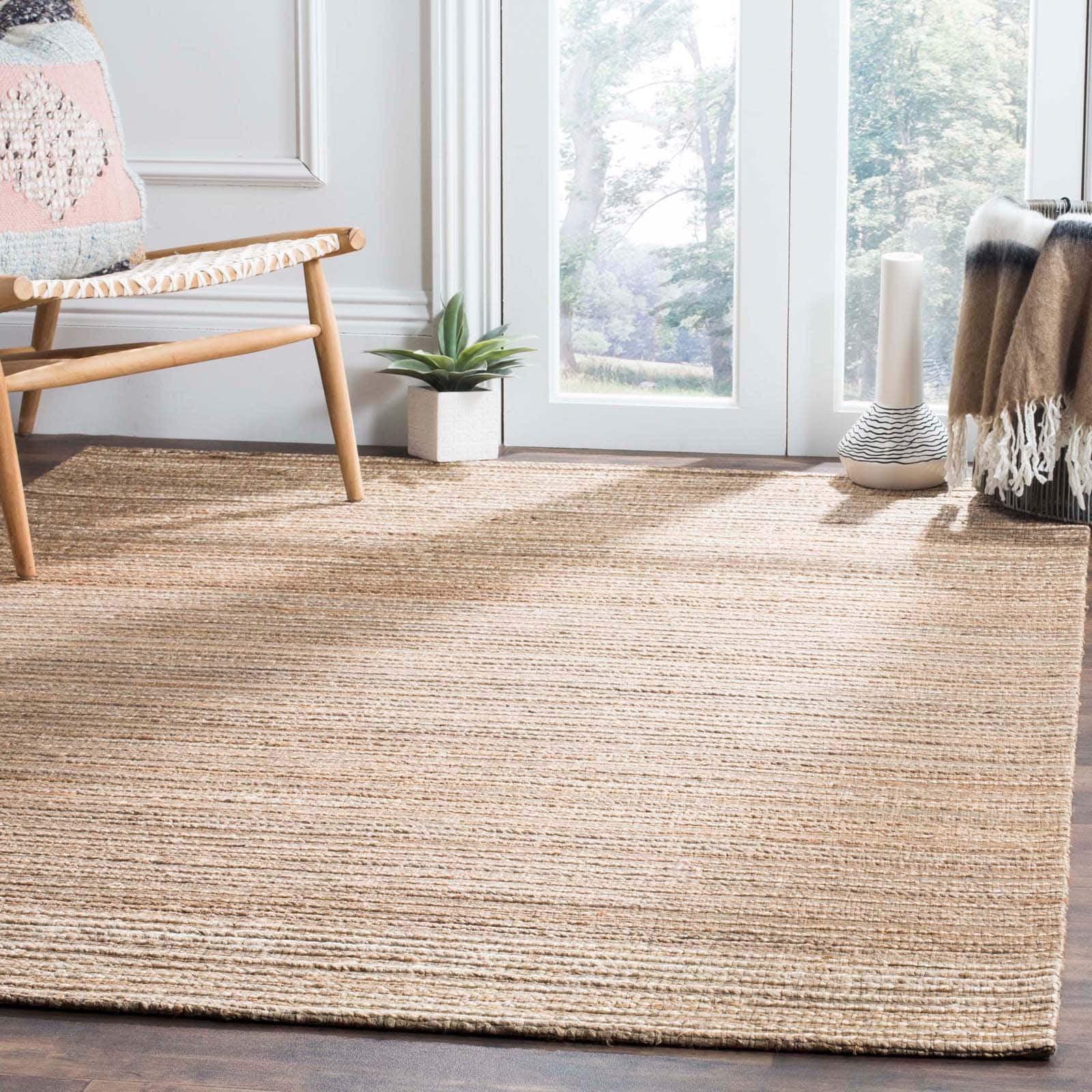 Natural Stripe Cotton Flat Woven 6' x 9' Area Rug